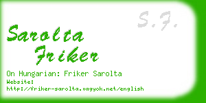 sarolta friker business card